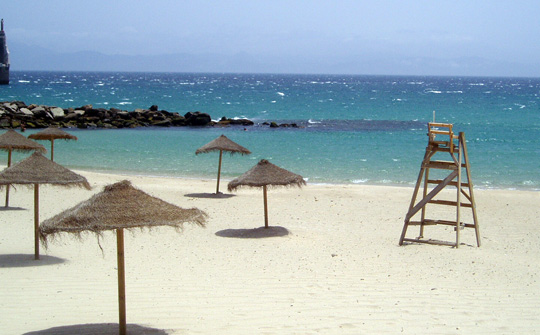 La ventosa spiaggia di Tarifa